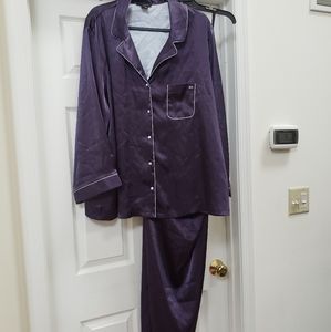 Jones New York,2 Piece Long Sleeve Pj Set. Deep Purple w Lilac Trim,3x, NWOT.